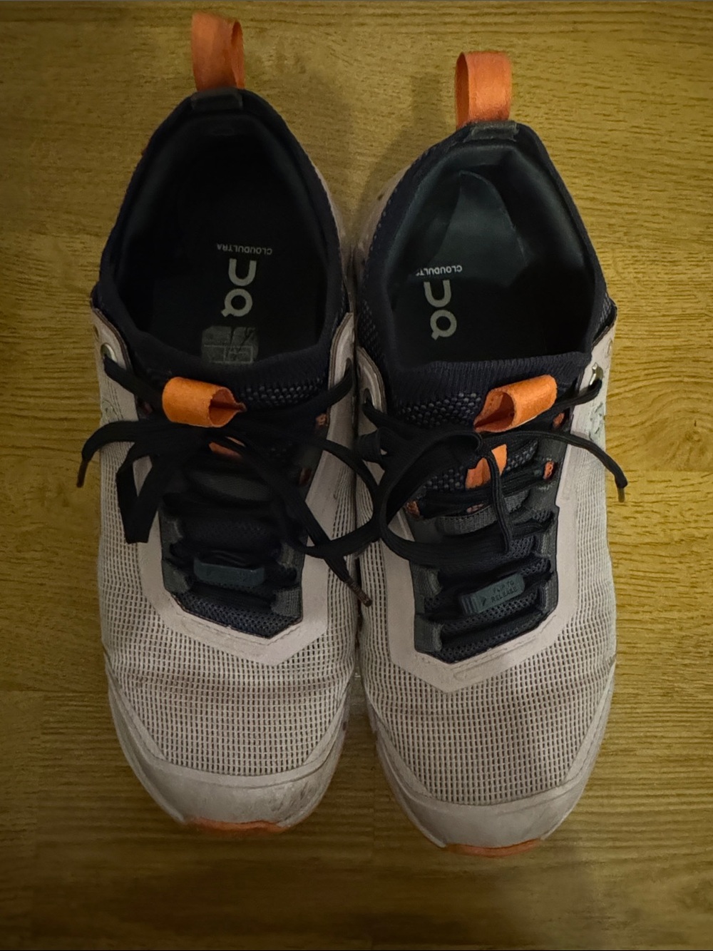 On Cloudnova Women’s Athletic Shoes - White with Navy & Orange